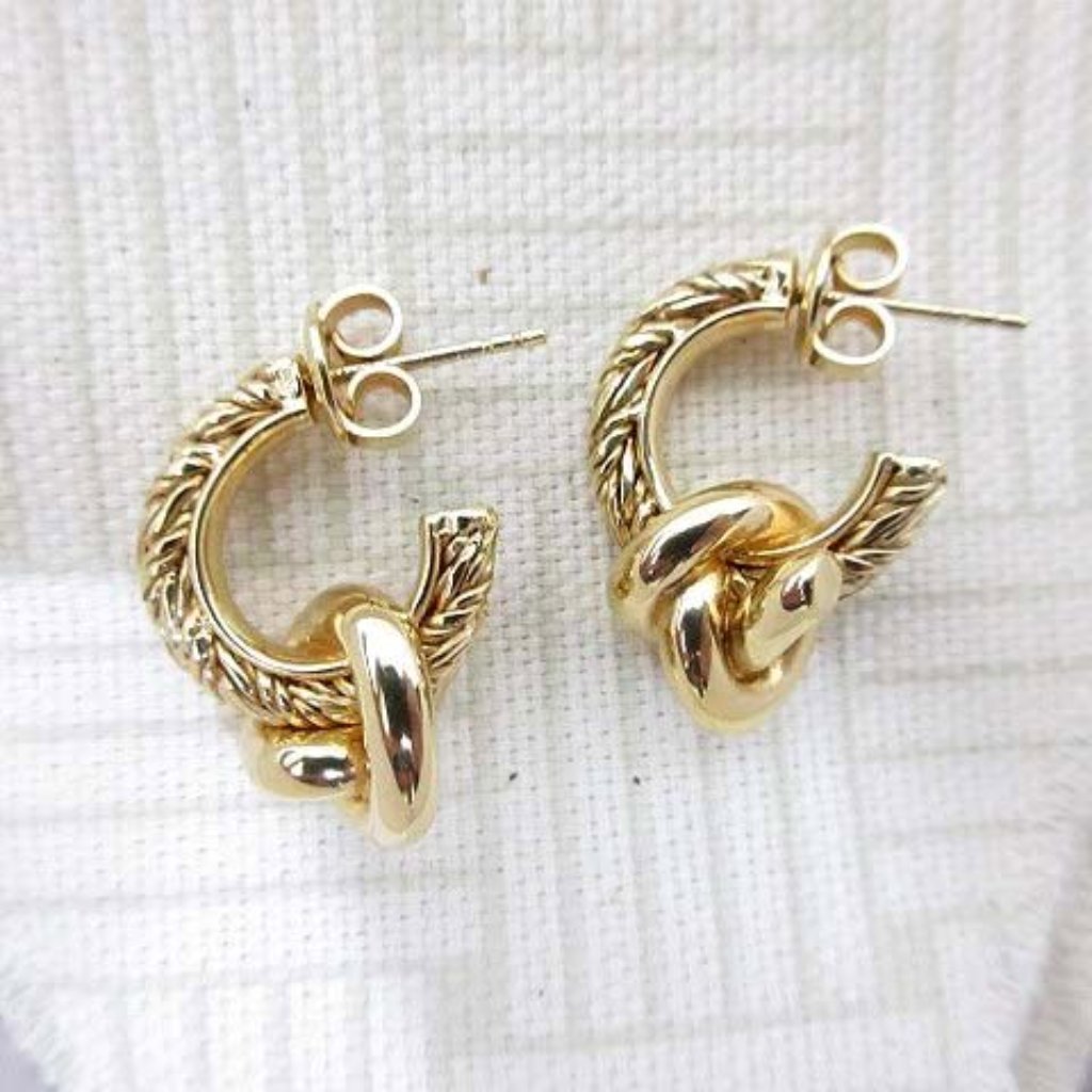 Bottega Veneta Knot Earrings 18k Gold Polished Star Ring Silver 1430$